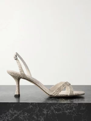 JIMMY CHOO Elsy 70 Snake-effect Leather Slingback Sandals