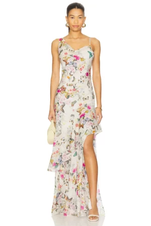 L'AGENCE Viola Cowl Neck Gown