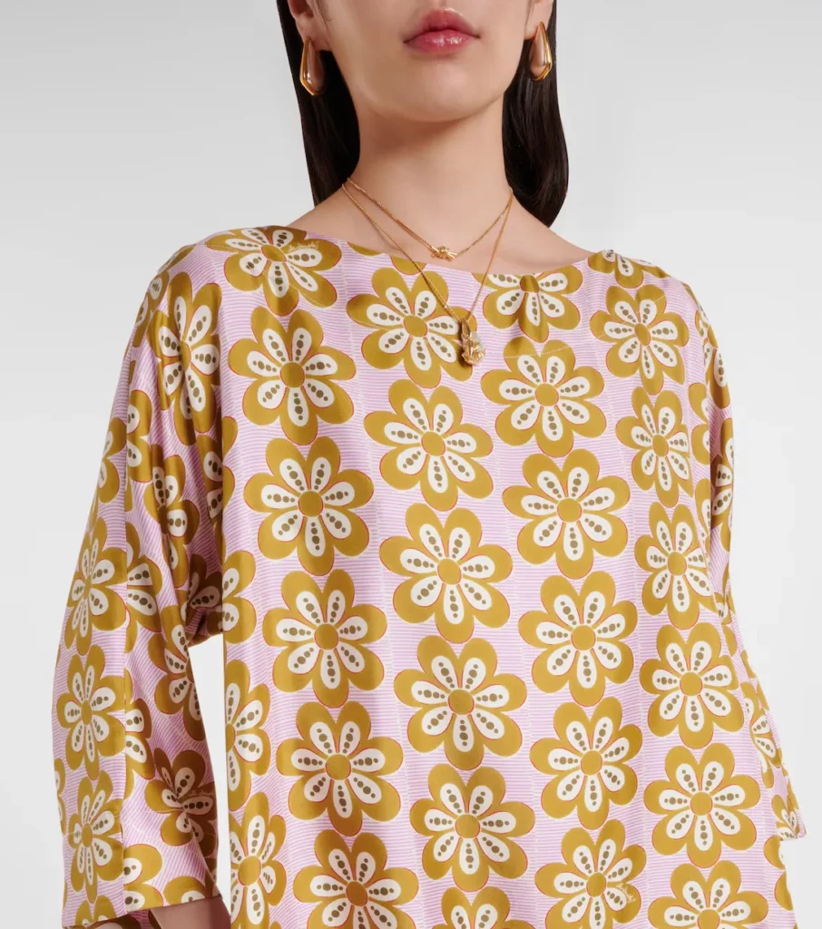 Muumuu Printed Silk Twill Maxi Dress Full Size Image 4
