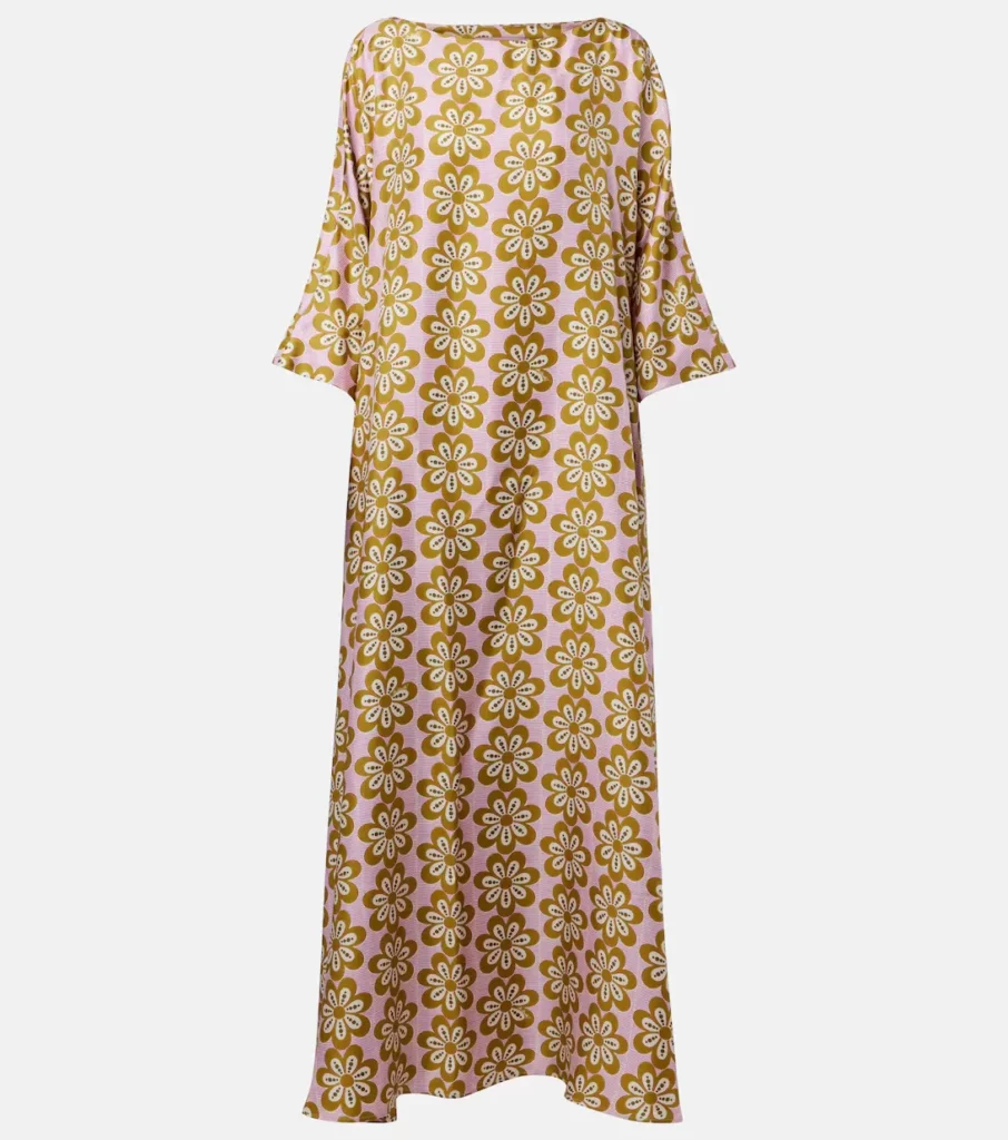 Muumuu Printed Silk Twill Maxi Dress Full Size Image 5