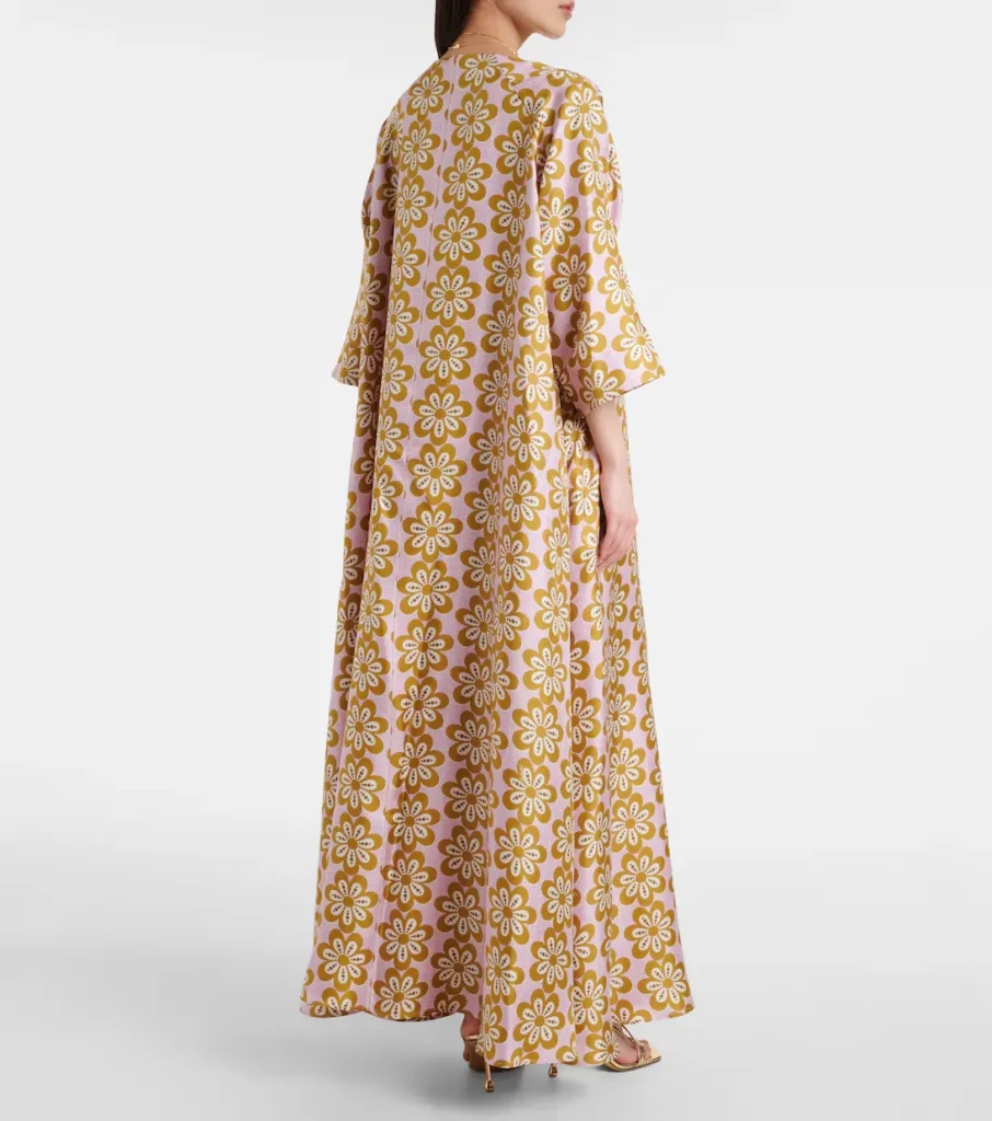 Muumuu Printed Silk Twill Maxi Dress Full Size Image 2