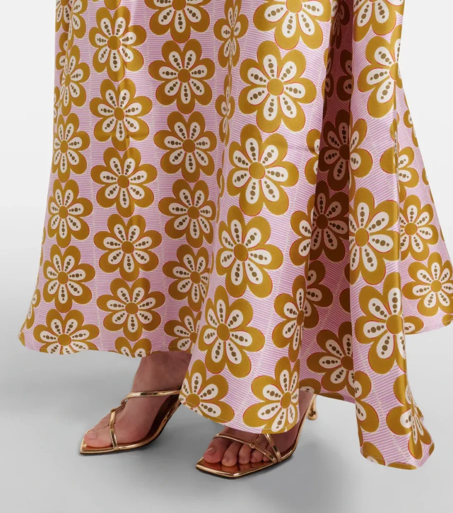 Muumuu Printed Silk Twill Maxi Dress Full Size Image 3