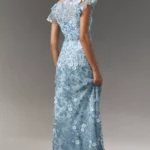 Flutter-sleeve Formal Applique Maxi Dress Thumbnail 4