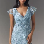 Flutter-sleeve Formal Applique Maxi Dress Thumbnail 2
