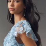 Flutter-sleeve Formal Applique Maxi Dress Thumbnail 3