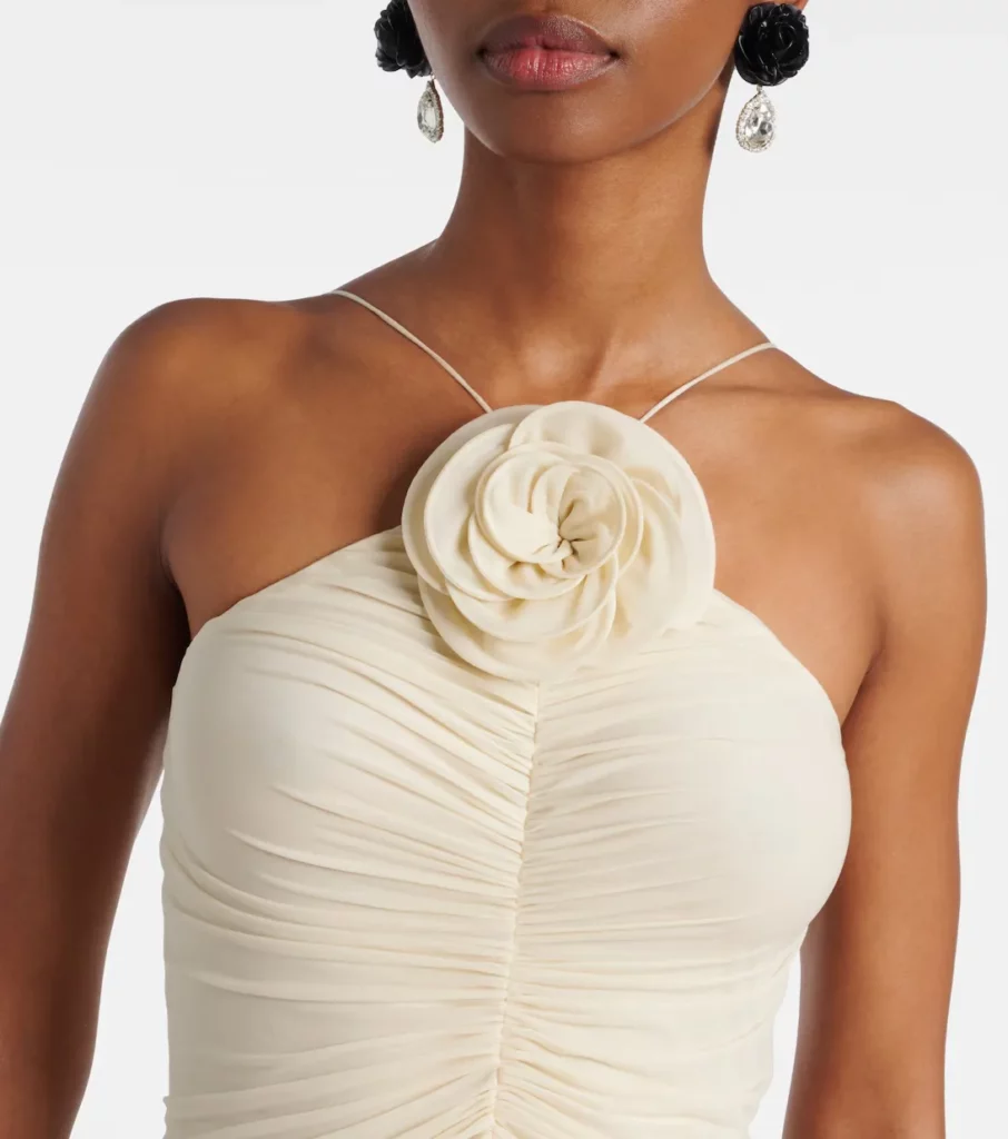 Ruched Halterneck Midi Dress Full Size Image 5