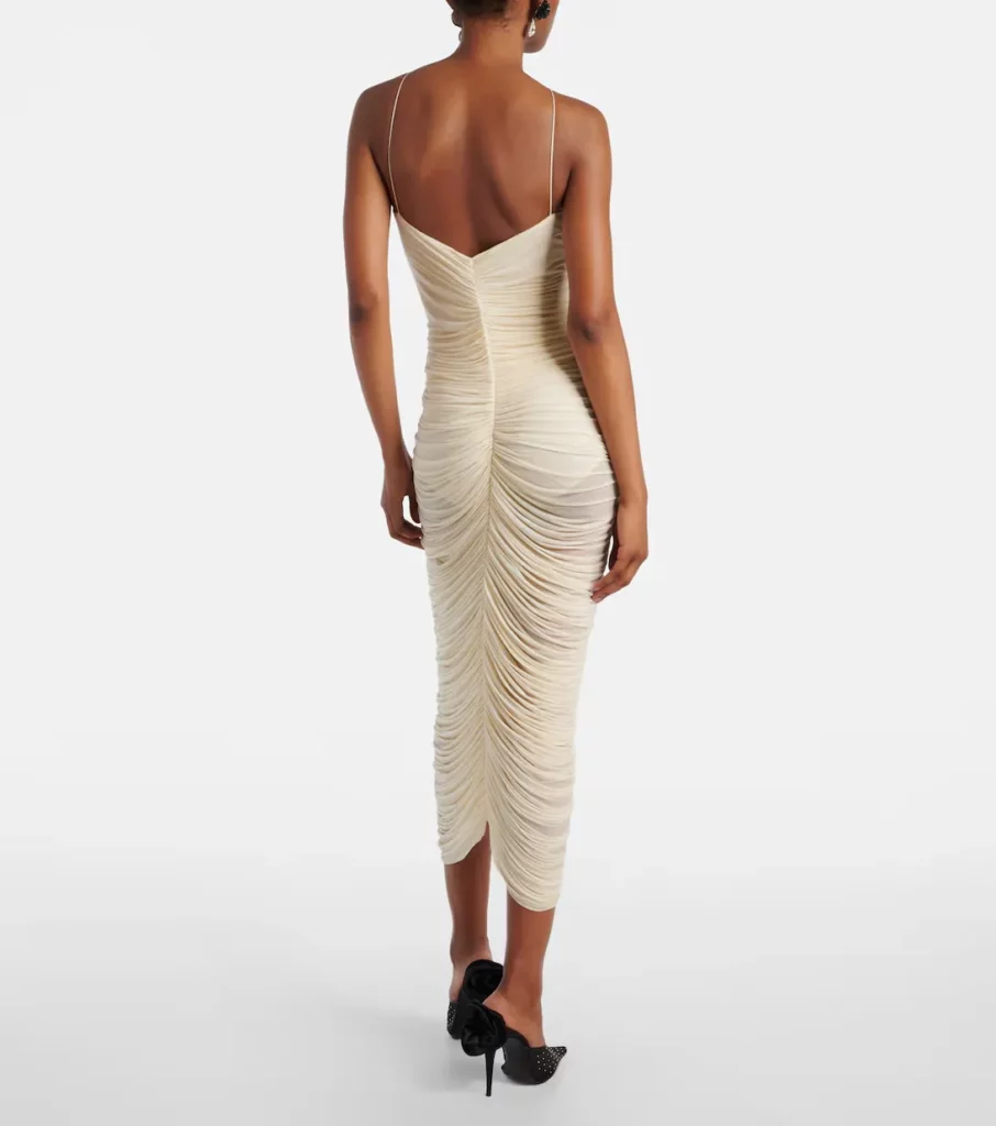 Ruched Halterneck Midi Dress Full Size Image 4