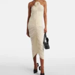Ruched Halterneck Midi Dress Thumbnail 1