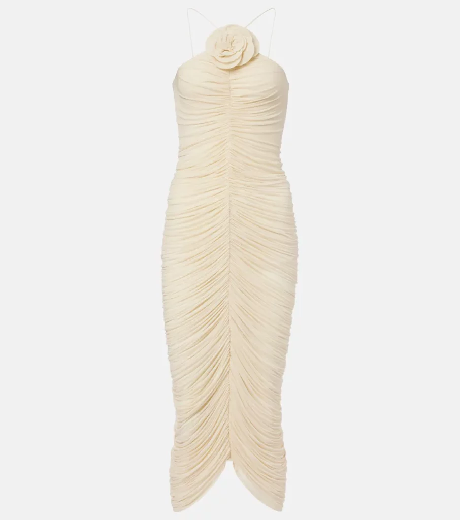 Ruched Halterneck Midi Dress Full Size Image 3