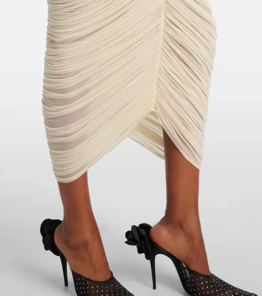 Ruched Halterneck Midi Dress Full Size Image 2