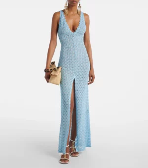 MISSONI Open-back Lame Lace Maxi Dress