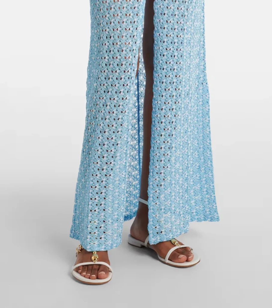 Open-back Lame Lace Maxi Dress Full Size Image 4