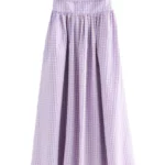 Strapless Gingham Seersucker Midi Dress Thumbnail 6