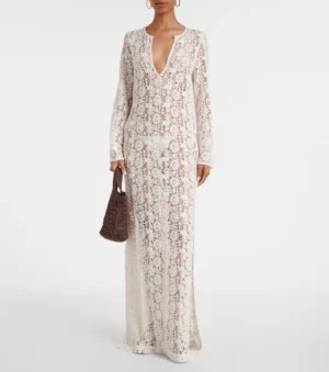 NILI LOTAN Cotton Lace Maxi Dress