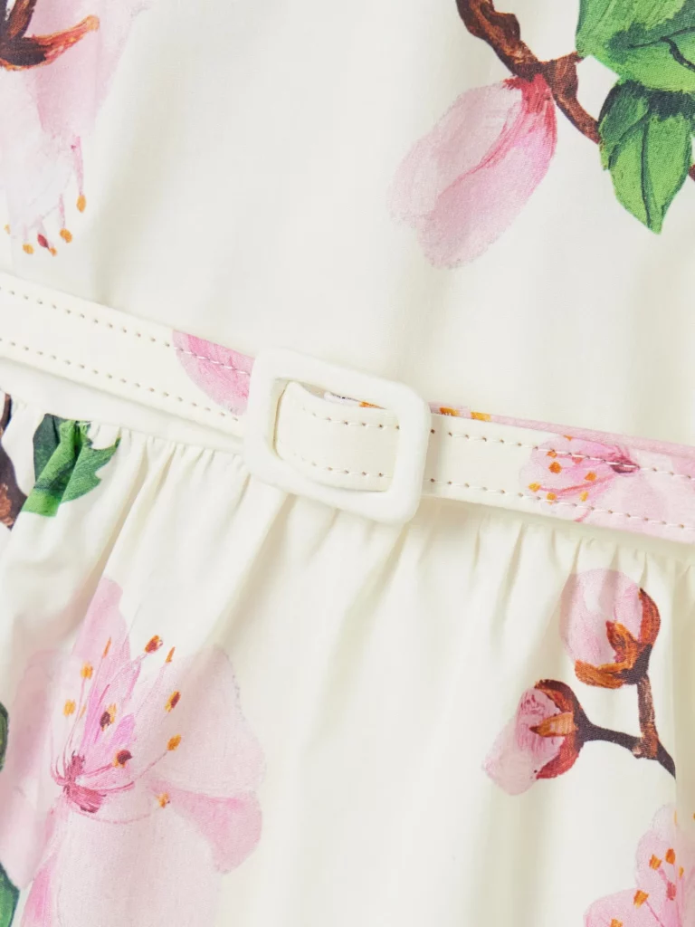 Belted Tiered Floral-print Cotton-blend Poplin Mini Dress Full Size Image 2
