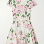 Belted Tiered Floral-print Cotton-blend Poplin Mini Dress Thumbnail 4