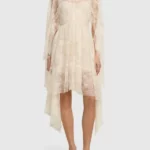 Draped Nylon Lace Dress Thumbnail 1