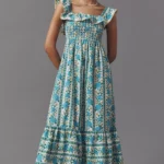 Carrie Sleeveless Ruffled Midi Dress Thumbnail 1