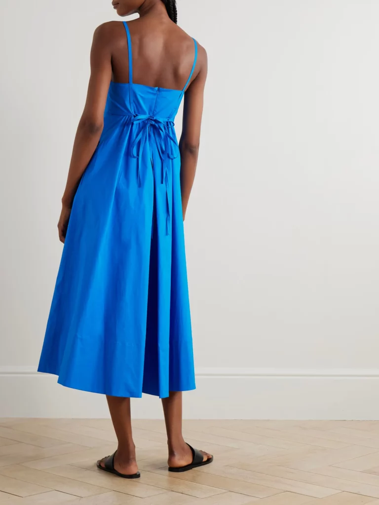 Barker Gathered Cotton-blend Poplin Midi Dress Full Size Image 4