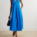 Barker Gathered Cotton-blend Poplin Midi Dress Thumbnail 1