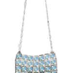 Flower Printed Steel Pailette Shoulder Bag Thumbnail 1