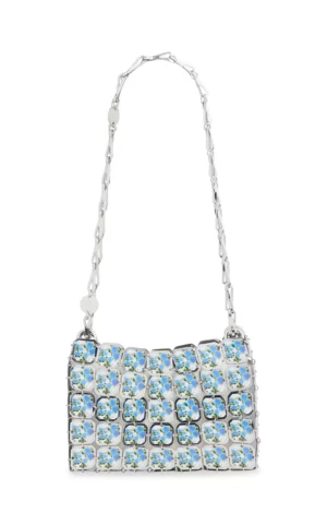 RABANNE Flower Printed Steel Pailette Shoulder Bag