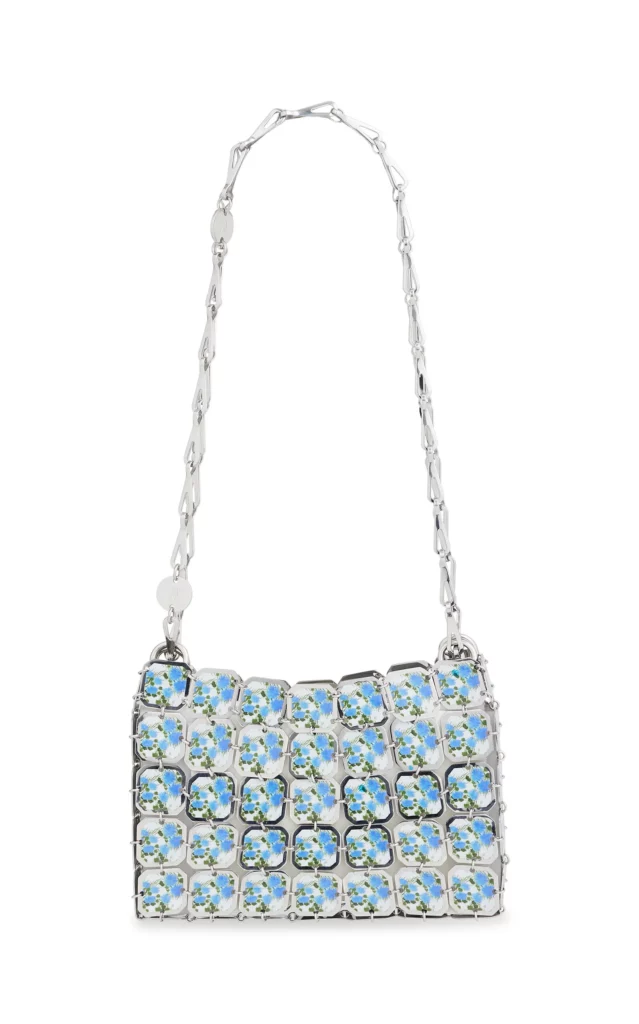 Flower Printed Steel Pailette Shoulder Bag Full Size Image 1