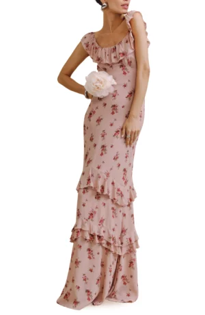 REFORMATION Tripoli Ruffle Tiered Maxi Dress