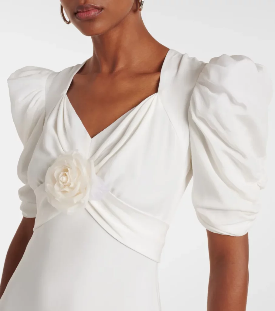 Floral-applique Silk Crepe Gown Full Size Image 2