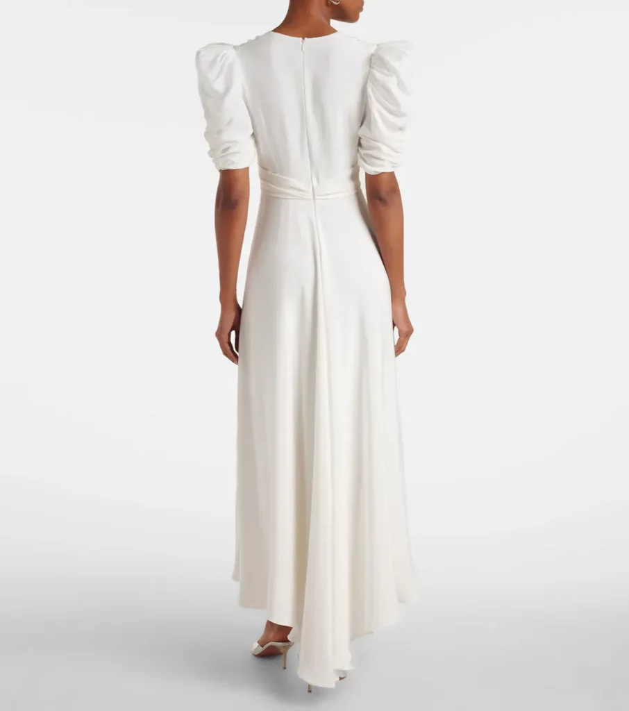 Floral-applique Silk Crepe Gown Full Size Image 4