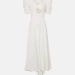 Floral-applique Silk Crepe Gown Thumbnail 5