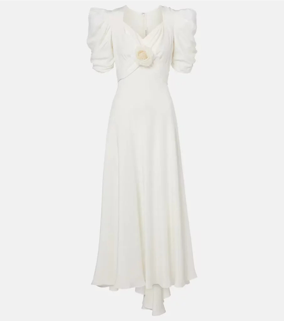 Floral-applique Silk Crepe Gown Full Size Image 5