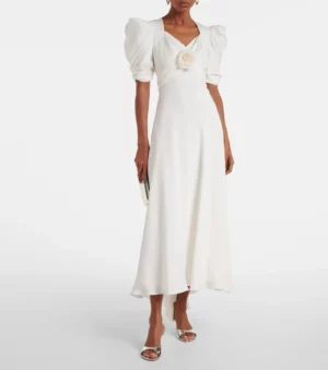 RODARTE Floral-applique Silk Crepe Gown