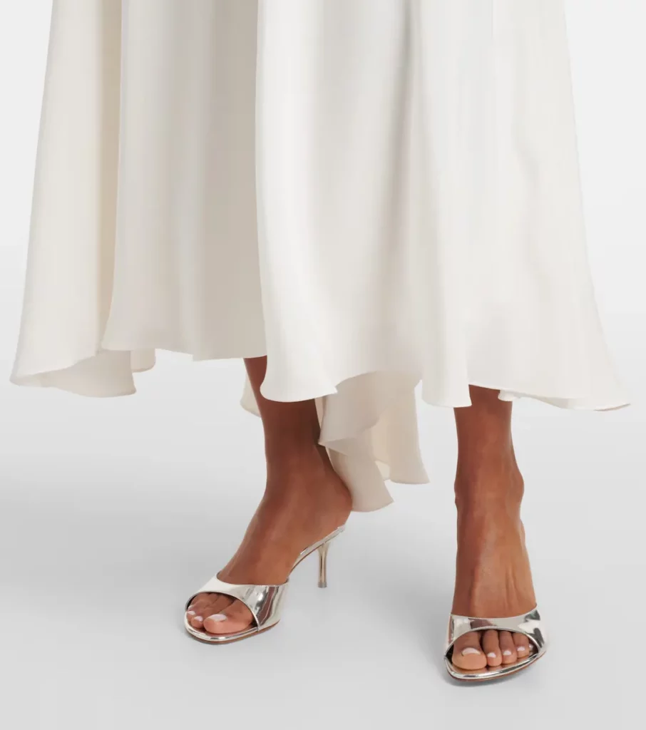 Floral-applique Silk Crepe Gown Full Size Image 3