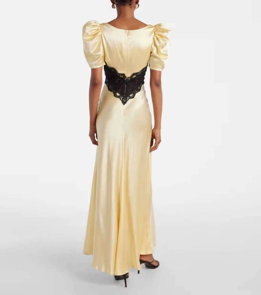 Lace-trimmed Silk Charmeuse Gown Full Size Image 3