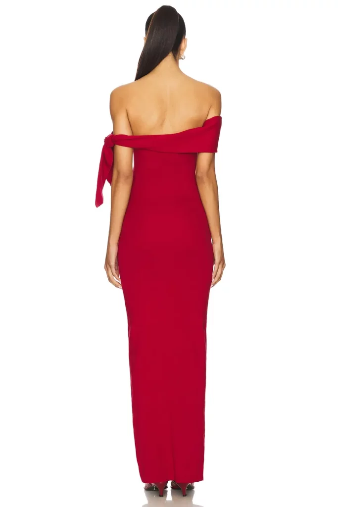 Jaymes Maxi Dress in Cranberry Full Size Image 5