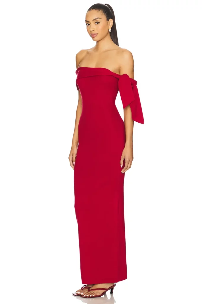 Jaymes Maxi Dress in Cranberry Full Size Image 4