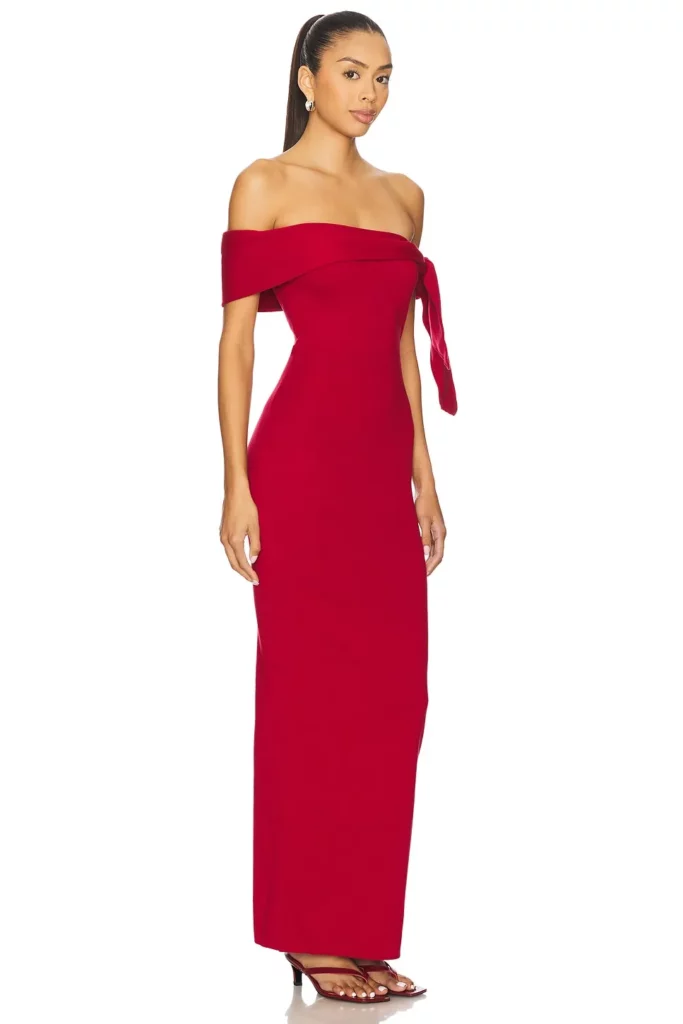 Jaymes Maxi Dress in Cranberry Full Size Image 3