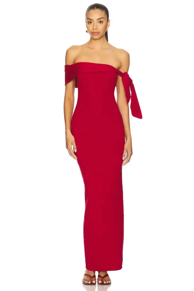 Jaymes Maxi Dress in Cranberry Full Size Image 2
