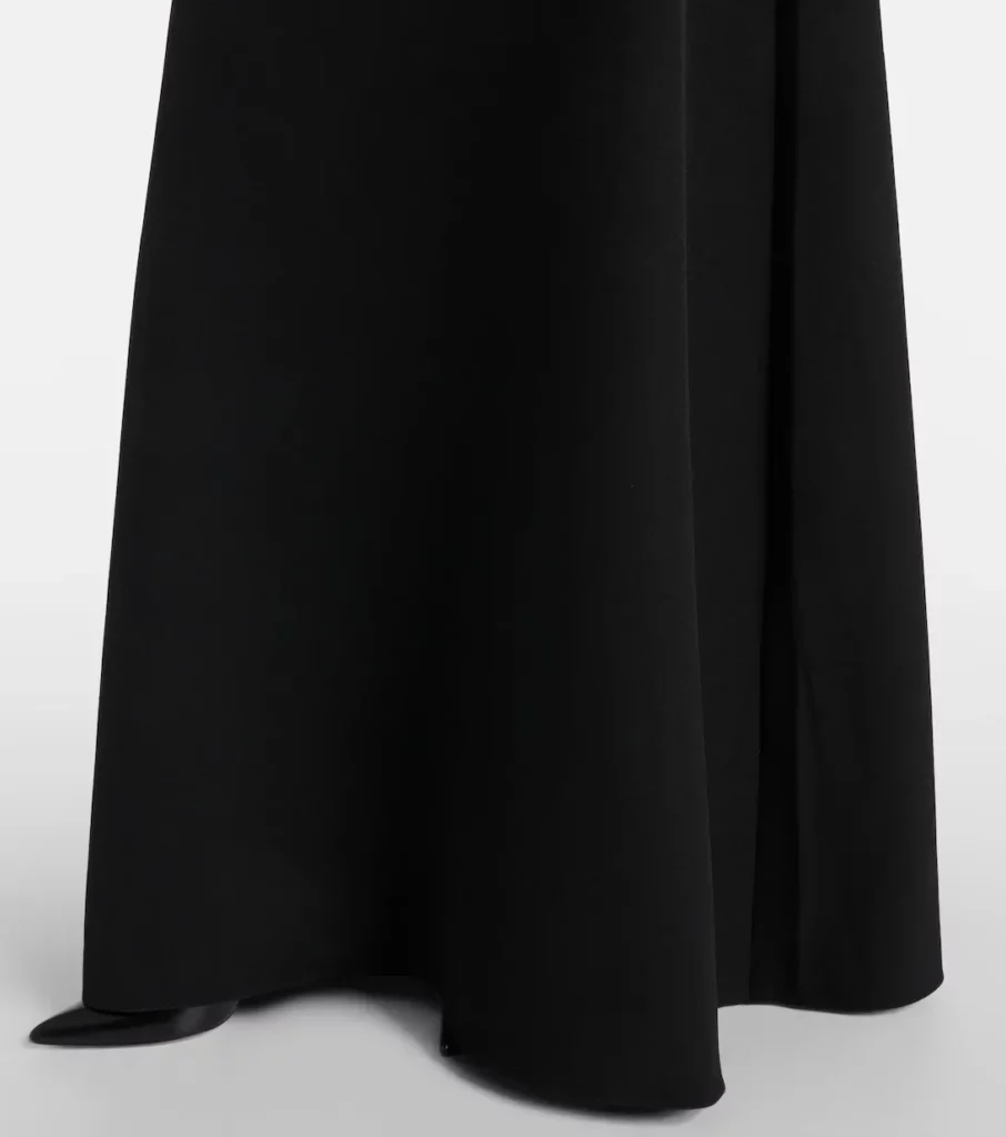 Belted Ruffled Crepe Gown Full Size Image 2