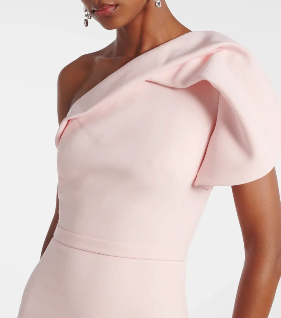 One-shoulder Crepe Gown Full Size Image 5