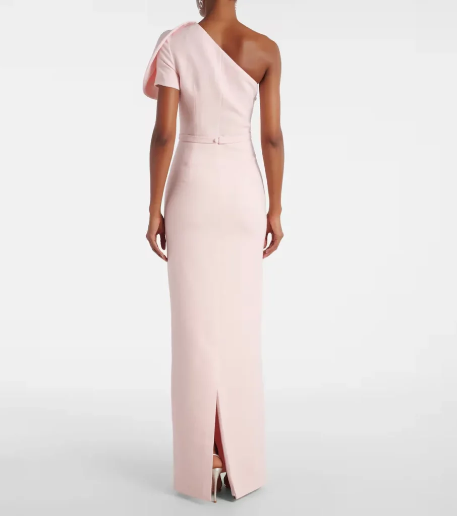 One-shoulder Crepe Gown Full Size Image 4