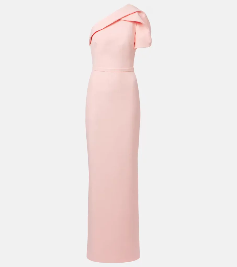 One-shoulder Crepe Gown Full Size Image 3