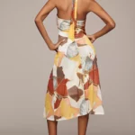 Blythe Halter Mesh Midi Dress Thumbnail 3