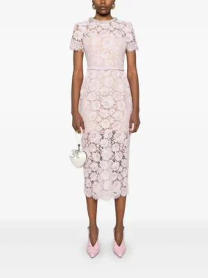 SELF-PORTRAIT Lace Pearl-embellished Midi Dress