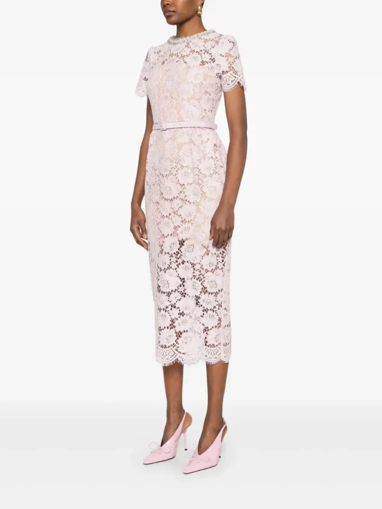 Lace Pearl-embellished Midi Dress Full Size Image 3