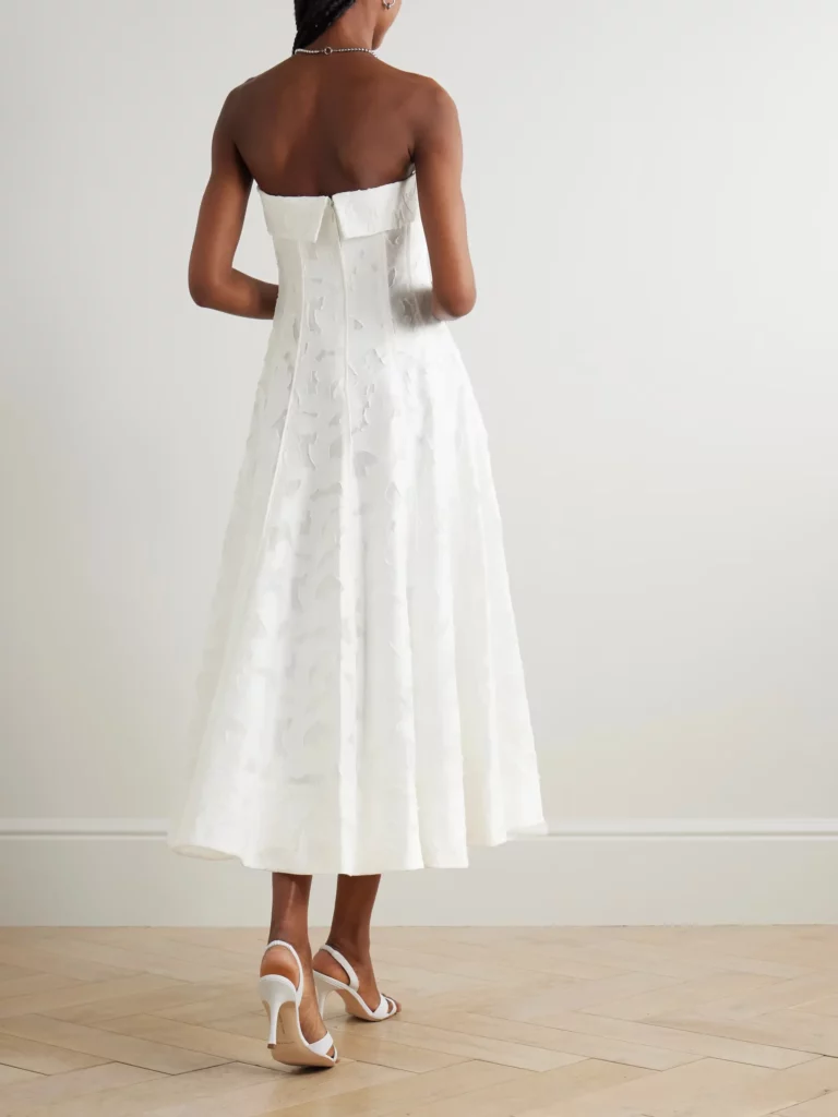 Imogen Strapless Fil Coupe Jacquard Midi Dress Full Size Image 4