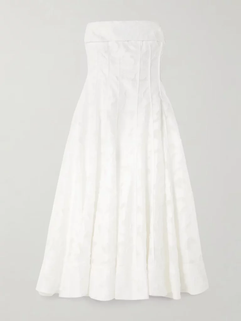 Imogen Strapless Fil Coupe Jacquard Midi Dress Full Size Image 3