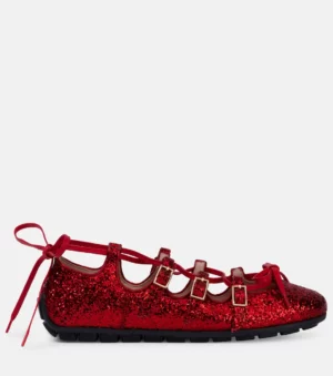 SIMONE ROCHA Ghillie Glitter Ballet Flats