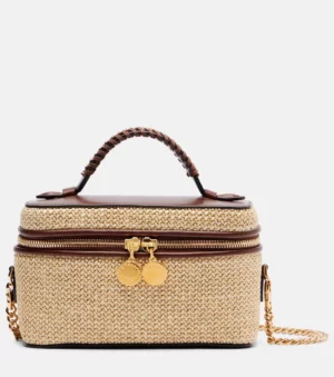 STELLA MCCARTNEY Falabella Mini Raffia Tote Bag
